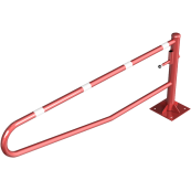 Swiveling gates | to be fixed by plugs, hot-dip galvanized and red coated with white reflecting rings | total width: 2500 mm | for padlock